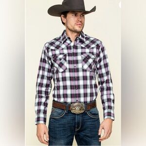 Wrangler men’s size large western pearl snap front‎ button shirt, long sleeves